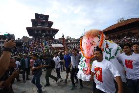 Nepali Living Deities Embark On Tour Of City As A Part Of Indra Jatra Festival Celebration