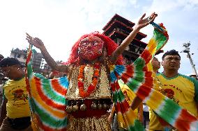 Nepali Living Deities Embark On Tour Of City As A Part Of Indra Jatra Festival Celebration