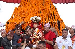 Nepali Living Deities Embark On Tour Of City As A Part Of Indra Jatra Festival Celebration