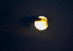 Partial Lunar Eclipse And Supermoon