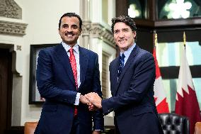 Justin Trudeau Welcomes Emir of Qatar - Ottawa