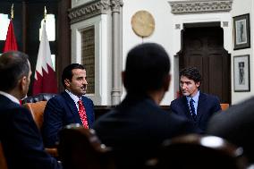 Justin Trudeau Welcomes Emir of Qatar - Ottawa