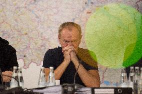 Government's Crisis Staff Meeting Amidst Floods In Southern Poland.