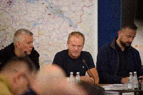 Government's Crisis Staff Meeting Amidst Floods In Southern Poland.