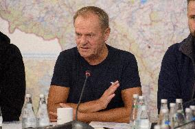 Government's Crisis Staff Meeting Amidst Floods In Southern Poland.