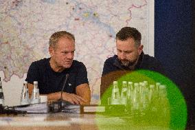 Government's Crisis Staff Meeting Amidst Floods In Southern Poland.