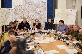 Government's Crisis Staff Meeting Amidst Floods In Southern Poland.