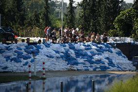 Wroclaw City Prepares For The Flood Wave On The Oder River.