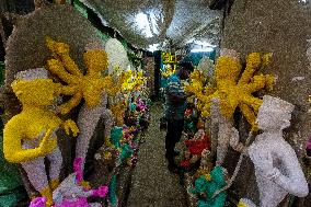 Preparation Of Durga Puja Festival In India.