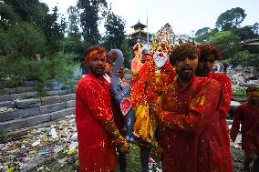 Devotees Immerse Eco-friendly Bishwokarma Idols In Nepal