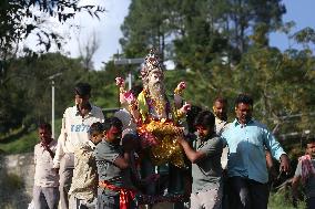 Devotees Immerse Eco-friendly Bishwokarma Idols In Nepal