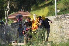 Devotees Immerse Eco-friendly Bishwokarma Idols In Nepal