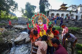 Devotees Immerse Eco-friendly Bishwokarma Idols In Nepal