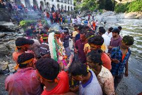 Devotees Immerse Eco-friendly Bishwokarma Idols In Nepal