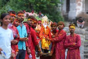 Devotees Immerse Eco-friendly Bishwokarma Idols In Nepal