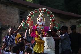 Devotees Immerse Eco-friendly Bishwokarma Idols In Nepal