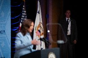 VIce President Kamala Harris delivers remarks at Congressional Hispanic Caucus conference