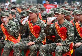 A Send-off Ceremony For New Recruits Held in Fuyang