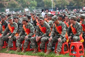 A Send-off Ceremony For New Recruits Held in Fuyang