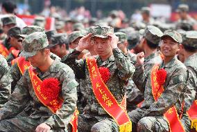 A Send-off Ceremony For New Recruits Held in Fuyang