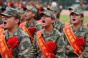 A Send-off Ceremony For New Recruits Held in Fuyang