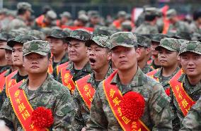 A Send-off Ceremony For New Recruits Held in Fuyang