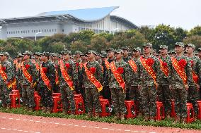 A Send-off Ceremony For New Recruits Held in Fuyang