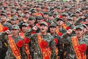 A Send-off Ceremony For New Recruits Held in Fuyang