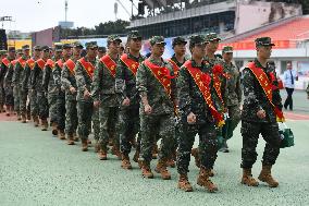 A Send-off Ceremony For New Recruits Held in Fuyang