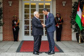 Pedro Sanchez Welcomes Mahmoud Abbas - Madrid