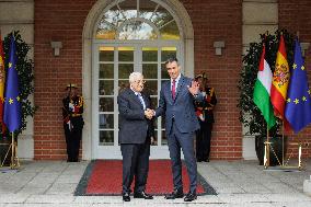 Pedro Sanchez Welcomes Mahmoud Abbas - Madrid