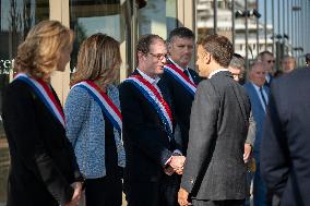 Macron Visits The Nanterre Arboretum - Nanterre