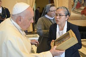 Pope Francis During Private Audience - Vatican