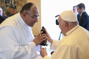 Pope Francis During Private Audience - Vatican