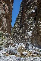 Samaria Gorge On The Island Of Crete