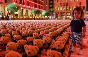 15,000 Teddy Bears Art Installation By Artist Bachir Muhammed In Doha.