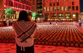 15,000 Teddy Bears Art Installation By Artist Bachir Muhammed In Doha.