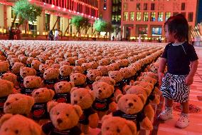 15,000 Teddy Bears Art Installation By Artist Bachir Muhammed In Doha.