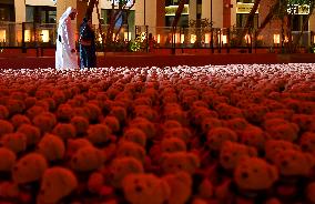 15,000 Teddy Bears Art Installation By Artist Bachir Muhammed In Doha.