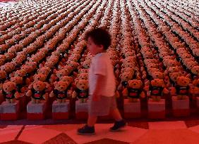 15,000 Teddy Bears Art Installation By Artist Bachir Muhammed In Doha.