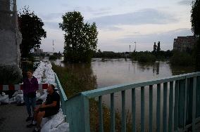 High Water Level In The Oder Basin In Southwestern Poland