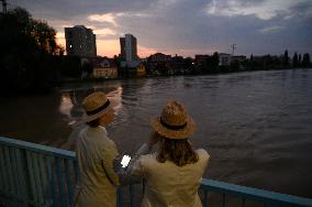 High Water Level In The Oder Basin In Southwestern Poland