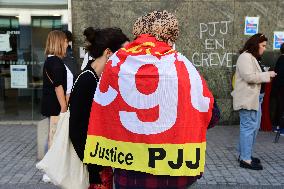 CGT Demonstrators From The Lyon Youth Judicial Police