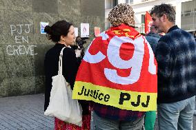 CGT Demonstrators From The Lyon Youth Judicial Police