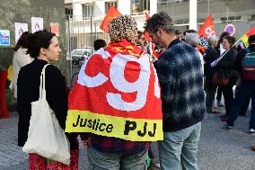 CGT Demonstrators From The Lyon Youth Judicial Police