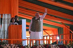 Indian Prime Minister Narendra Modi Address Rally In Kashmir