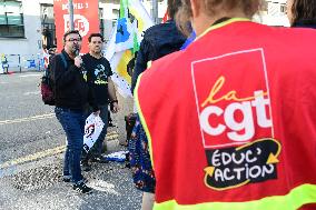 CGT Demonstrators From The Lyon Youth Judicial Police