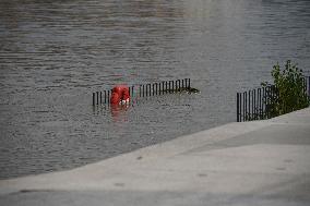 Wroclaw Daily Life During High Water In The Oder River.