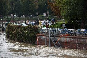 Wroclaw Daily Life During High Water In The Oder River.