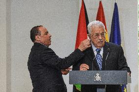 Pedro Sánchez Receives The President Of The State Of Palestine, Mahmoud Abbas, In Madrid